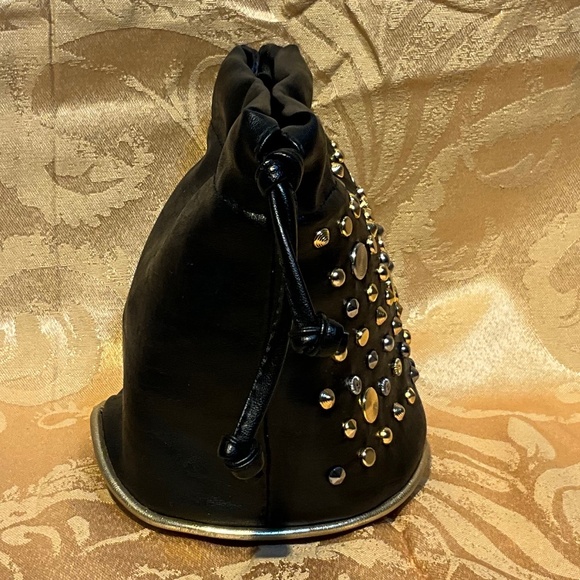 Unbranded - Brown gold studded bucket bag 5-H1Bc - Picture 5 of 8